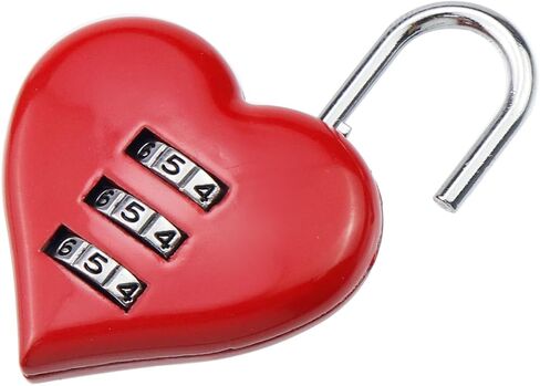 Dnyta 3pcs Small Locks Set Aluminum Alloy Love Shape Combination Padlock Small Combination Padlock for Luggage Computer Bags Suitcases Briefcases Bags(Pink) in Saudi Arabia