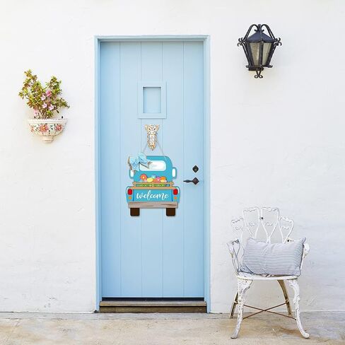 12 قطعة من distaratie، لافتة ترحيب قابلة للتبديل، ديكور شاحنة، مزرعة موسمية، منزل ريفي، شاحنة خشبية، باب ترحيب معلق مع أيقونات عطلة قابلة للتبديل لزينة عيد الميلاد in Kuwait