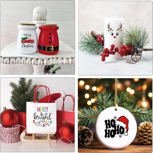 25 PCS Snowman Face Stickers for Crafts Christmas Vinyl Reindeer Snowman Face Decals for Ornaments Glass Water Bottles Cup Window Wall Christmas Decorations (25Pcs Snowman Face) in Kuwait