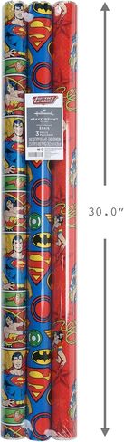 Hallmark Justice League Wrapping Paper Bundle with Cut Lines on Reverse (3 Rolls - 60 sq. ft. ttl) Wonder Woman, Batman, Superman, Flash, Green Lantern in Saudi Arabia
