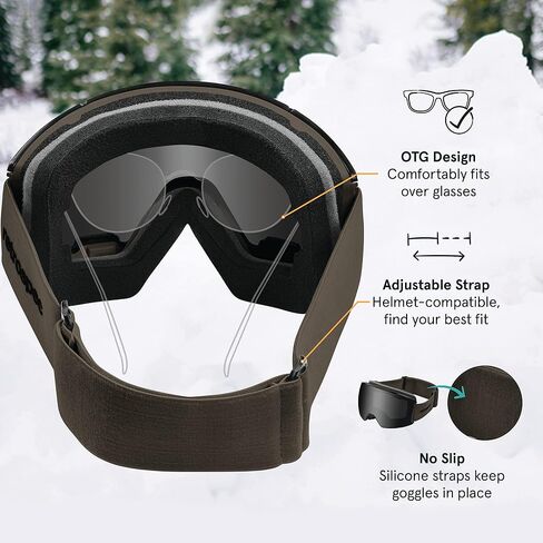 Retrospec Zenith Ski Goggles - Snowboard Goggles for Men, Women, Boys & Girls - 100% UV Protection, Anti-Fog Snow Goggles in Kuwait