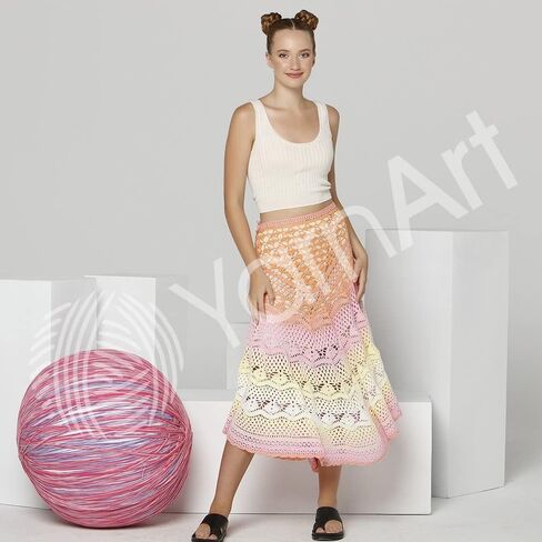 غزل الفن YarnArt RoseGarden 100% قطن سوبر فينو كيك غزل 1 Skein / كرة 250 جرام (8.8 أونصة) 1093 ياردة (317) in Kuwait