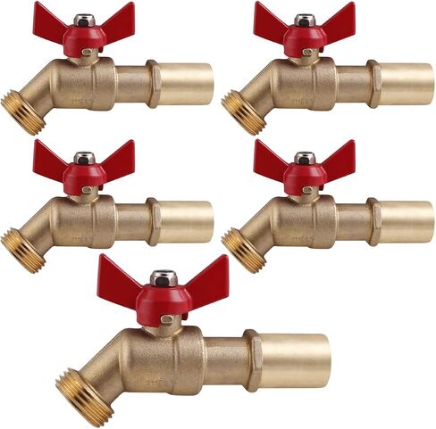 Midline Valve Extended Street Hose Bib Boiler Drain, 3/4’’ SWT/Press, Brass (5 Pack) in Saudi Arabia