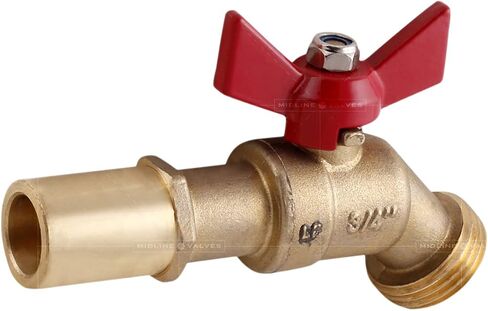Midline Valve Extended Street Hose Bib Boiler Drain, 3/4’’ SWT/Press, Brass (5 Pack) in Saudi Arabia