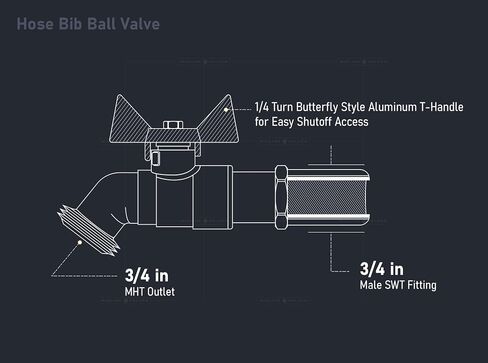 Midline Valve Extended Street Hose Bib Boiler Drain, 3/4’’ SWT/Press, Brass (5 Pack) in Saudi Arabia