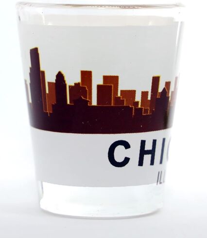 Chicago Illinois Sunset Skyline Classic Design Shot Glass in Saudi Arabia