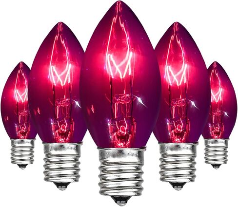 25 Pack Orange Light Bulb C7 Replacement Bulbs, Perfect as Halloween String Light Bulbs Replacement Orange Bulb, C7/E12 Candelabra Bulb, 5W Transparent Orange Incandescent Light Bulbs in Saudi Arabia