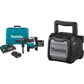 Makita 36V (18V X2) LXT Brushless 1-9/16" Advanced AVT Rotary Hammer Kit, SDS-MAX, AFT, AWS (5.0Ah) w/ 18V LXT Li-Ion Brushless Cordless 4-Speed 1/2" Sq. Drive Impact Wrench w/Detent Anvil