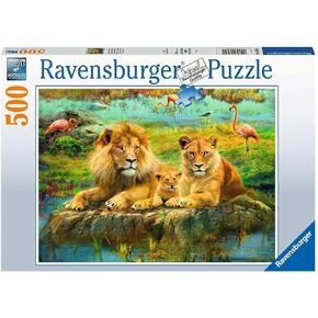 Ravensburger Lions in The Savannah 500 Piece Jigsaw Puzzle for Adults - 16584 - Every Piece is Unique, Softclick Technology Means Pieces Fit Together Perfectly