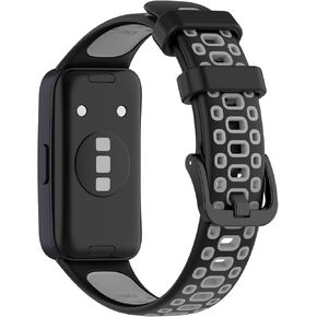 Replacement Band Compatible with Huawei Band 8, Replacement Silicone Wrist Strap Bracelet Band, Soft And Durable(Black+Grey)