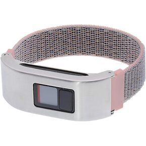 Woven Nylon Strap Compatible with vivofit 3/jr/jr2 Replacement Band Sport Mesh Watchband with Silver Metal Case (Seashell, S/4.8"-6.8")