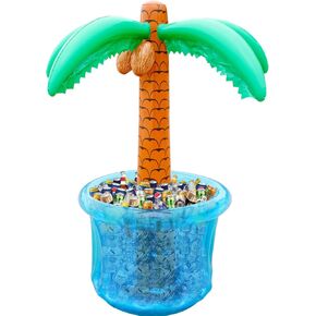 PARENTSWELL 63'' Inflatable Palm Tree Cooler, Tropical Luau Party Decorations, Inflatable Drink Cooler for Parties Jungle Hawaiian Birthday Party Decorations Palm Tree Decor