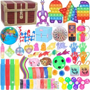 82 Pack Party Favors for Kids, Treasure Box Toys for Classroom Prizes, Fidget Toys Pack, Carnival Prizes, Pinata Filler, Goodie Bag Stuffers Birthday Party Christmas Gift for Kids age 3 4 5 6 7 8+