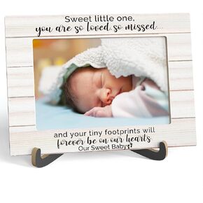 Miscarriage Picture Frame, Sweet Little One You Are So Loved So Missed - Wooden Tabletop Photo Frame With Stand, Miscarriage Gift For Mother, Loss Of Baby Sympathy Gifts For Parents, A17