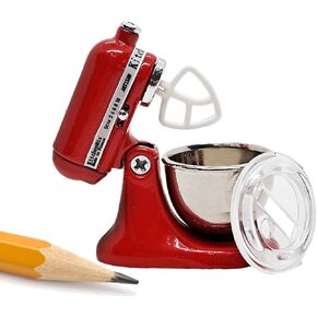 ChangThai Design Tiny 1¼" High Red Bread Dough Mixer Machine Steel Miniature Dollhouse Decoration Accessories Figurine Replica Decorative Collectible Figurines Décor Gifts