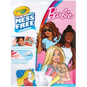 Crayola Color Wonder, Barbie Coloring Book Pages & Markers, Mess Free Coloring Kit, Barbie Gift for Kids, Ages 3, 4, 5, 6