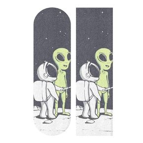 Skateboard Grip Tape Astronaut Alien Taking Pictures Long Boards Grip Tape Non-Slip Grip Tape Sheet Sticker Waterproof Sandpaper Grip Tape 33.1x9.1 Inch Longboard Griptape for Outdoor Recreation
