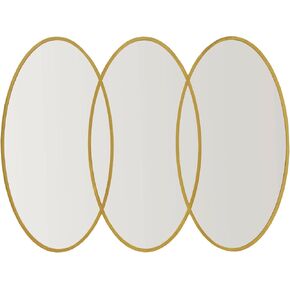 Madison Park Eclipse Oval Wall Décor Large Mirror for Living Room Console Table Center Piece Home Accent, Ready to Hang Bedroom Decoration, 40" L x 30" W, Gold