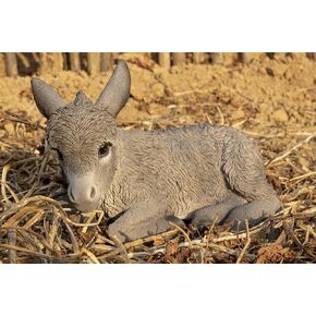 Hi-Line Gift Medium Donkey FOAL Lying Down, Brown