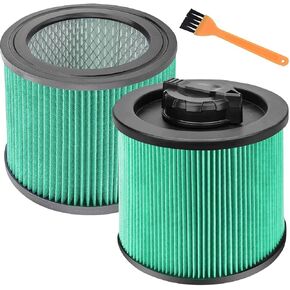 2 Pack DXVC6914 Premium HEPA Cartridge Vaccum Filter Compatible with DEWALT 6-16 Gallon Wet/Dry Vacuum, with 3 Pack DXVA19-4101 High Efficiency Replacement Filter Bags for DEWALT