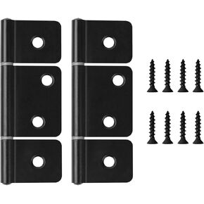 Three Leaf Non-Mortised Hinge Bifold Door Hinges Bifold Butt Cabinet Hinges Black (2 Pack) for Mobile Home & RV Interior or for Furniture Windows Cupboard with Screws