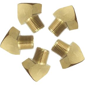 45 Degree Street Elbow Brass Pipe Fitting 1/8" NPT Female x 1/8" NPT Male 5pcs