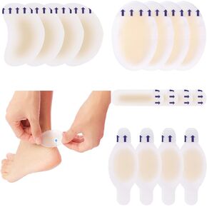 16PCS Blister Bandages for Feet, Moleskin for Blisters, blister pads Waterproof Hydrocolloid Seal Adhesive Bandages for Foot, Toe, Heel Blister Tape Prevention & Recovery