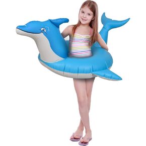 GoFloats Dolphin Pool Float Party Tube - Inflatable Rafts for Adults & Kids