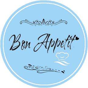 Waterproof Bon Appetit Stickers，2 INCH Blue Canning Lables for Cookie Candy Bakery Packaging,Food Package,Decorative Sealing Mason Jar,Bottle