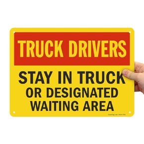 SmartSign “Truck Drivers Stay in Truck Or Designated Waiting Area" Sign | 10" x 14" Plastic