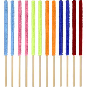 12 Pcs Mini Dusters for Cleaning,Microfiber Detail Duster Sticks Crevice Cleaning Tool Polychromatic Small Fan Duster for Car Vents,Fans,Small Spaces