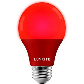 LUXRITE A19 LED Blue Light Bulb, 60W Equivalent, Non-Dimmable, UL Listed, E26 Standard Base, Indoor Outdoor, Porch, Christmas, Decoration, Party, Holiday, Event, Home Lighting (2 Pack)