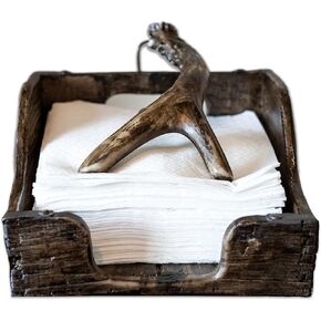 Mountain Mike's Reproductions Old Crate Country Napkin Holder, Natural Farmhouse Rustic Wood Napkin Holders - Great Gifting for Nature Lover - Rustic Wedding, Birthdays, Anniversary Decoration
