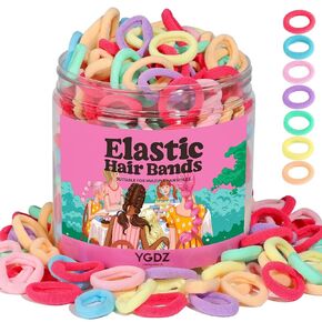 Baby Hair Ties, YGDZ 300pcs Elastic Toddler Hair Ties for Little Girls Kids, Small Mini Hair Bands Soft Ponytail Holders Hair Accessories, Multicolor