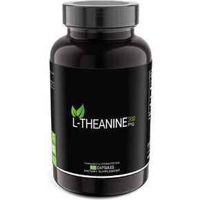 L-Theanine 200mg — 150 Count (V-Capsules) / 150 Servings Manufactured in a cGMP-Registered Facility in USA; Non-GMO, Vegan & Gluten Free