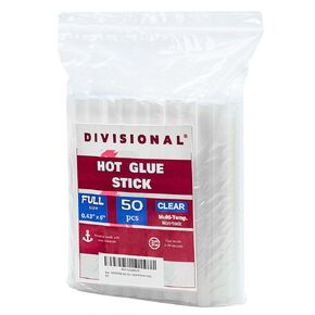 DIVISIONAL Hot Glue Sticks Mini Size 0.27" X 4" 200-pcs Large Pack Strong Adhesive Clear Odorless Multi-Purpose & Multi-Temp. Hot Melt Glue Gun Sticks.