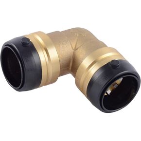 SharkBite 1-1/4 Inch 90 Degree Elbow, Push to Connect Brass Plumbing Fitting, PEX Pipe, Copper, CPVC, PE-RT, HDPE, UXL0235