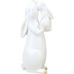 11-inches Resin Rabbit Statues Bunny Figurines，Vintage Easter Rabbit Statue Table Home Decoration，Tabletop Decorations