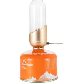 Fire-Maple Orange Camping Lantern Glass, Steel & Aluminum | Propane or Isobutane Fuel Canister Beautiful Camping Lights | NO Mantles Needed | Propane Lanterns for Camping, Emergency Essential