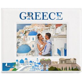 KATE POSH Greece Picture Frame, Greece Family Vacation, Greece Wedding, Engagement, Greece Decor, Birthday, Special Occassion (5x7-Horizontal)