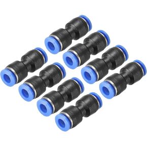 uxcell Push to Connector Fitting, 4mm Tube OD Quick Connect Air Line Hose Pipe Fitting Straight Pneumatic Connector, Black 16Pcs