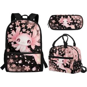 Highland Cow School Backpack Sunflower Bookbag Black Middle High School Bag Set 3 Pcs Elementary School Back Packs with Lunch Box Pencil Case Kids Boys Satchel Daypack Back to School
