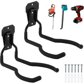 Mayouko 2PCS Garden Power Tool Hanger, Garage Wall Mount Hooks, Weedeater Rack, String Trimmer Hanger, Weedeater Hanger, Utility Hooks for Garage Tool Organizers and Storage, 2 Packs