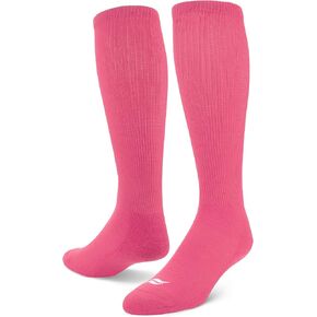 Sof Sole Football Over-the-Calf Team Athletic Performance Socks (2 Pair), X-Small, Pink