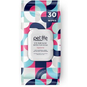 Pet Life Unlimited Eye & Ear Wipes for Dogs | Moisturizing Aloe Leaf & Soothing Chamomile | Sensitive & Allergy Prone Dogs | Fragrance Free | 30 Count (Pack of 4) (120 Wipes Total)