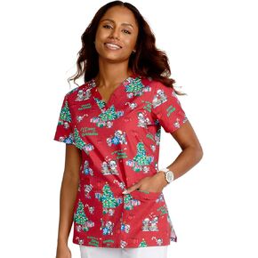 Cherokee Prints Women Scrubs Top V-Neck Print CK616