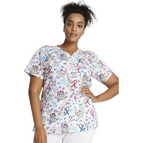 Cherokee Prints Women Scrubs Top V-Neck Print CK616