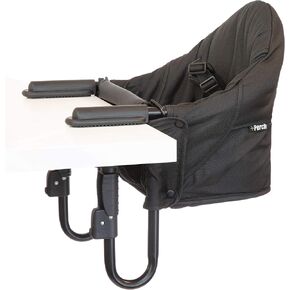 guzzie+Guss Perch Clip On Table Chair – Easy and Secure Setup for Travel (Including Restaurants, Picnics), at Home (Kitchen Islands, Dining Tables) with Machine Washable Fabric, Black