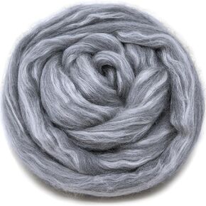 SILK MERINO Fiber for Spinning. Super Soft Combed Top Wool Roving for Hand Spinning, Wet Felting, Nuno Felting, Needle Felting, Soap Making, Paper Making and Embellishments. Eye of the Tiger in Kuwait