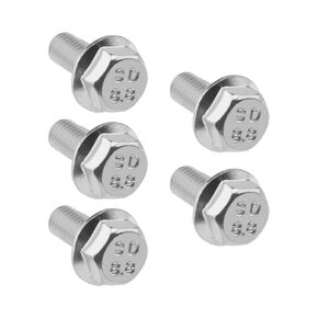 eMagTech 5PCS Left Hand Thread Bolt M8x18mm Full Threaded Hex Flange Bolts Carbon Steel for Drill Chuck Hand Drill Cutting Machine Silver